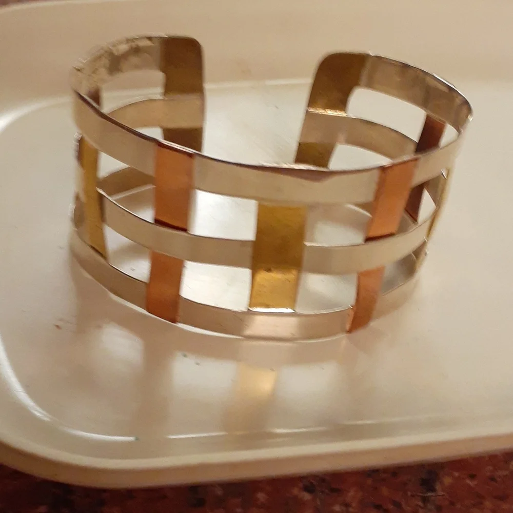 Rlm studio gorgeous silver, copper and brass cuff bracelet - Picture 1 of 5